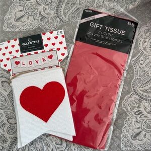 Valentine's Day Heart Banner and Gift Tissue Set